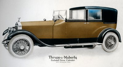 Cabriolet Rolls-Royce de acionamento fechado com extensão aberta, c1910-1929 de Unbekannt