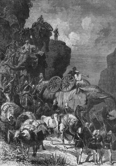 Exército inglês na marcha na Abissínia, c1880 de Unbekannt