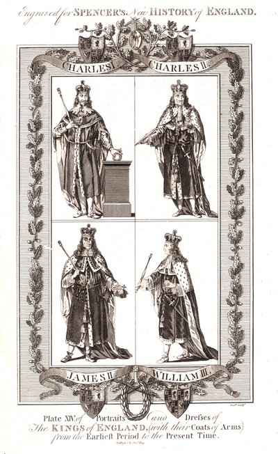 Reis ingleses com brasões, século XVIII de Unbekannt