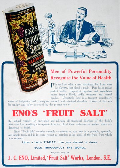 Anúncio de sal de frutas Enos, 1915 de Unbekannt