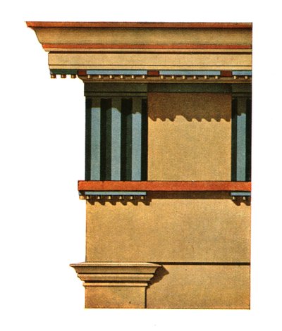 Entablatura dos prostylos em Selinunte, Itália, 1928. de Unbekannt