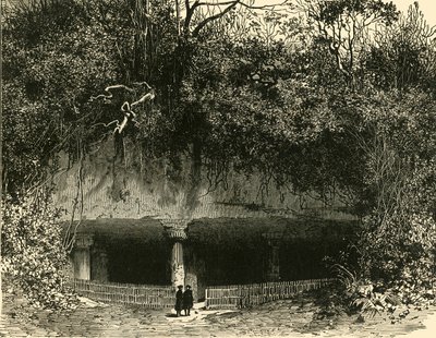 Entrada da caverna na presidência de Elephanta Bombay, 1890. de Unbekannt