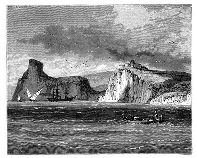 Entrada do porto de Balaclava, Ucrânia, c1888 de Unbekannt