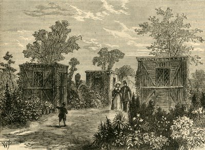 Entrada para os jardins zoológicos em 1840, c1876. de Unbekannt