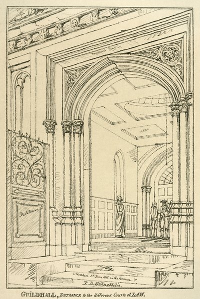 Entrada nos diferentes tribunais, Guildhall, Londres, junho de 1815 1886 de Unbekannt
