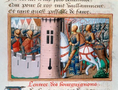 Entrada dos Bourguignons para Paris, maio de 1418, 1484 de Unbekannt