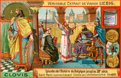 Episódios da história da Bélgica até o século XIII: rei Clovis I, c1900 de Unbekannt