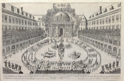 Balé equestre no pátio do Hofburg de Viena, 1667. de Unbekannt