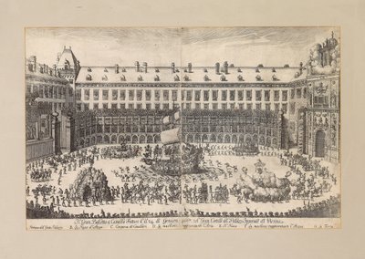 Balé equestre no pátio do Hofburg de Viena ..., 1667. de Unbekannt