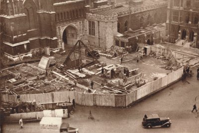 Erigir o anexo da Abadia de Westminster antes da coroação do rei George VI, 1937 de Unbekannt
