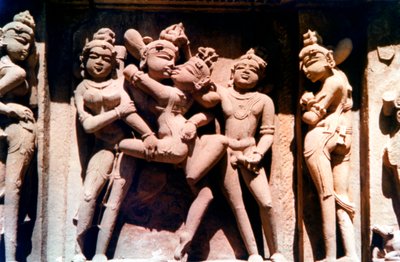 Escultura Erótica, Templo Hindu, Khajuraho, Índia, 950-1050 de Unbekannt