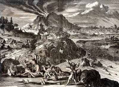 Erupção de Shirane-san e terremoto em Edo Tóquio, Japão, 1650 de Unbekannt