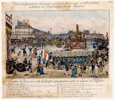 Execução de Robespierre e seus cúmplices, 1794 de Unbekannt