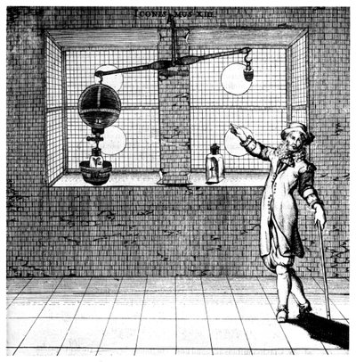 Experiência projetada para mostrar que o ar tem peso, 1672 de Unbekannt