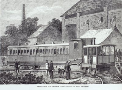 Experimentos com carruagens a vapor Fairlies por curtas distâncias, agosto de 1869 de Unbekannt