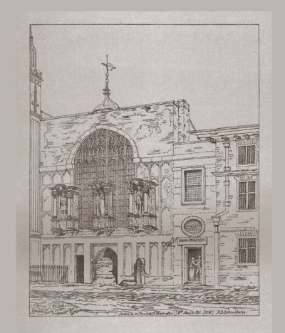 Vista exterior da capela de Guildhall, 1815, 1886 de Unbekannt