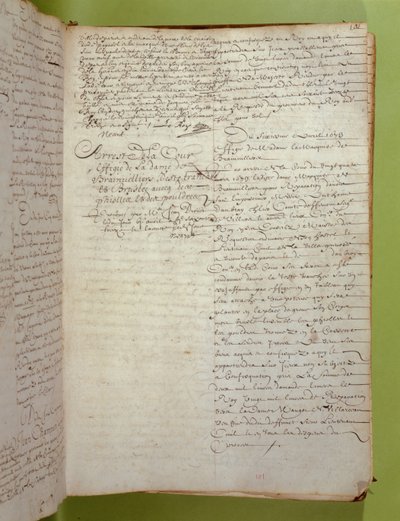 Extrato dos registros da Conciergerie da condenação à morte por execução e queima da Marquesa de Brinvilliers, abril de 1673 (caneta e tinta sobre papel) de Unbekannt
