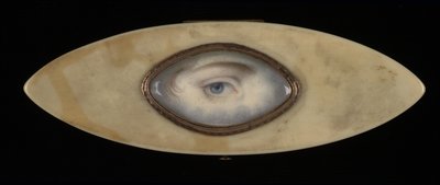 Miniatura de olho em caixa elíptica de marfim, ca. 1800. de Unbekannt