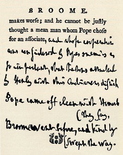 Fac-símile de uma prova corrigida por Johnson de suas vidas dos poetas, do original no For de Unbekannt