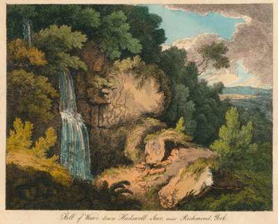 Queda de água na Hudswell Scar, perto de Richmond, York, século XIX de Unbekannt