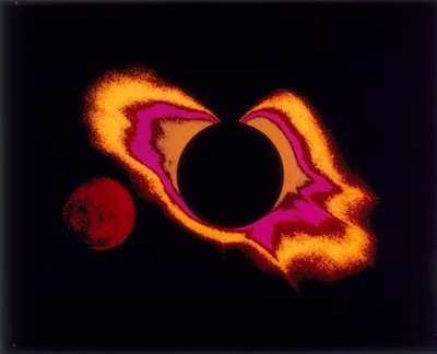 Fotografia em cores falsas do sol e da lua, c1970s de Unbekannt