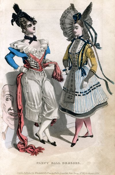 Vestidos de baile chiques, 1830 de Unbekannt