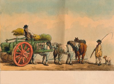 Trabalhadores agrícolas e carroça, 1797. de Unbekannt