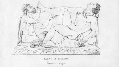 Fauno E Satiro Fauna e Sátiro, c1850 de Unbekannt