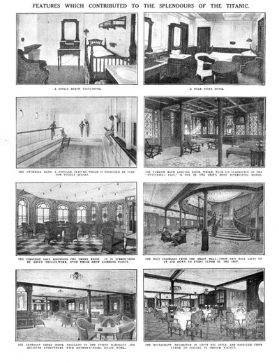 Recursos que contribuíram para os esplendores do Titanic, 20 de abril de 1912. de Unbekannt