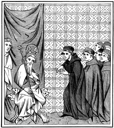 Bolsistas da Universidade de Paris discutindo o imperador Carlos IV 1316-1378 em 1377 1849 de Unbekannt