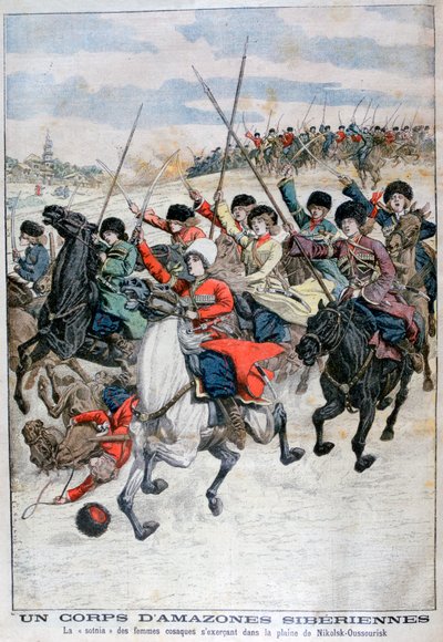 Corpo de cavalaria cossaco siberiano feminino, guerra russo-japonesa, 1904 de Unbekannt