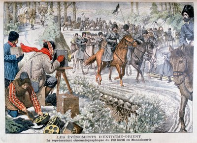 Filmando na Manchúria durante a Guerra Russo-Japonesa, 1904 de Unbekannt