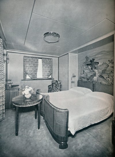 Cabine de luxo de primeira classe a bordo de Victoria, 1931 de Unbekannt