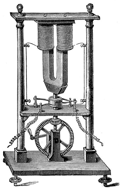 Primeiro motor magnetoelétrico construído por Hippolyte Pixii, c1832 c1890 de Unbekannt