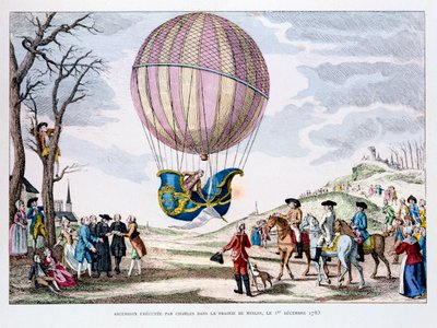 Primeiro vôo tripulado em um balão de hidrogênio, França, 1 de dezembro de 1783 1887 de Unbekannt