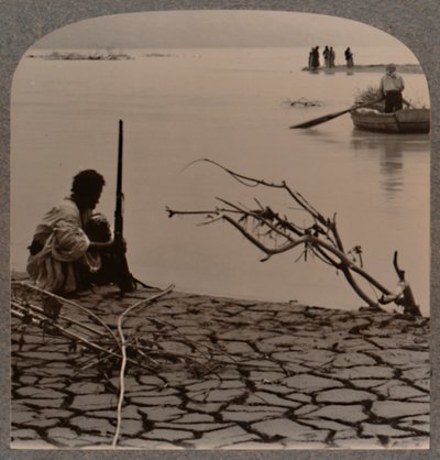 Pescadores no Mar Morto: mostrando rachaduras na costa, c1900 de Unbekannt