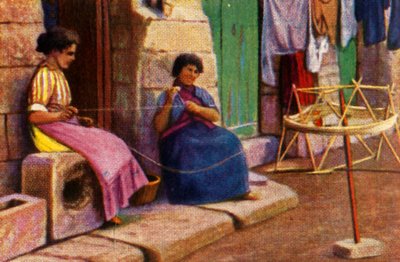 Pescadoras, enrolando o fio para redes, Malta, c1928. de Unbekannt