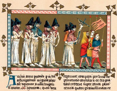 Flagelantes na cidade holandesa de Tournai Doornik, 1349 de Unbekannt