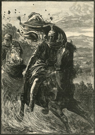 Vôo de Pompeu do Campo de Batalha de Pharsalia, 1890. de Unbekannt