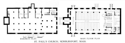 Plantas baixas, Igreja de St Pauls, Newburyport, Massachusetts, 1924 de Unbekannt