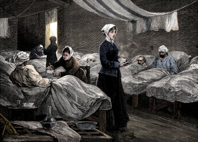 Florence Nightingale no hospital quartel de Scutari, c1880 de Unbekannt