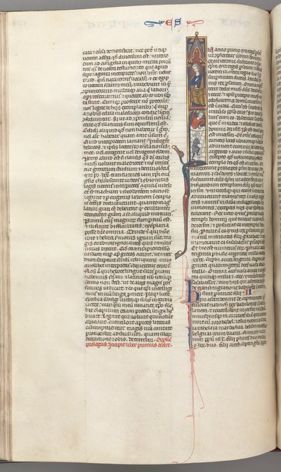 Fol. 174v, Esdras, historiada inicial I, Ciro dirigindo a construção do Templo, c. 1275-1300. de Unbekannt