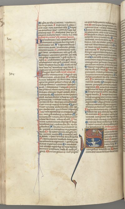 Fol. 224v, Salmo 68, historiada inicial S, Davi na água, apelando a Deus acima, c. 1275-1300. de Unbekannt