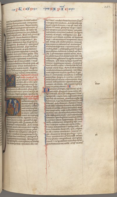 Fol. 251 r, Sabedoria, D inicial historiada, Salomão instruindo um soldado, c. 1275-1300. de Unbekannt