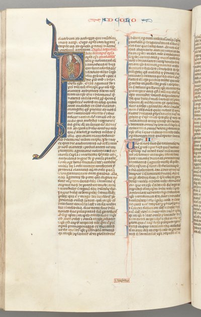 Fol. 453v, Colossenses, historiador inicial P, Paulo de pé conversando com o busto de Deus acima, c. 127 de Unbekannt