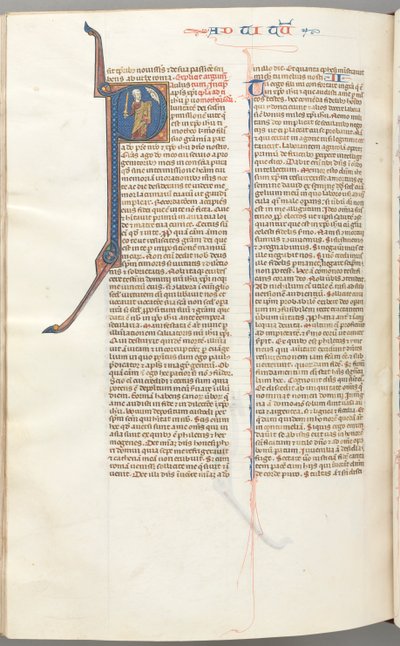 Fol. 457v, Timóteo II, historiador inicial P, Paulo falando ao busto de Deus acima, c. 1275-1300. de Unbekannt