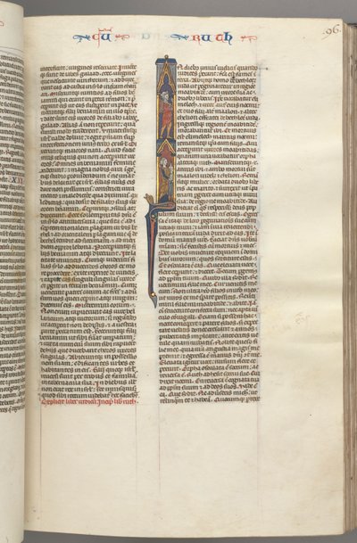 Fol. 96r, Rute, Inicial Histórica I com Elimilech e Naomi., C. 1275-1300. de Unbekannt