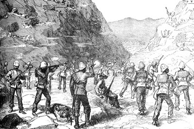 Forrageamento do 67º ataque dos afegãos, 9 de novembro de 1879, c1880 de Unbekannt