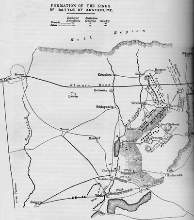 Formação das Linhas de Batalha de Austerlitz, 1884 de Unbekannt