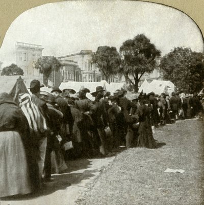 Formação de linha de pão na Jefferson Square, 1906. de Unbekannt